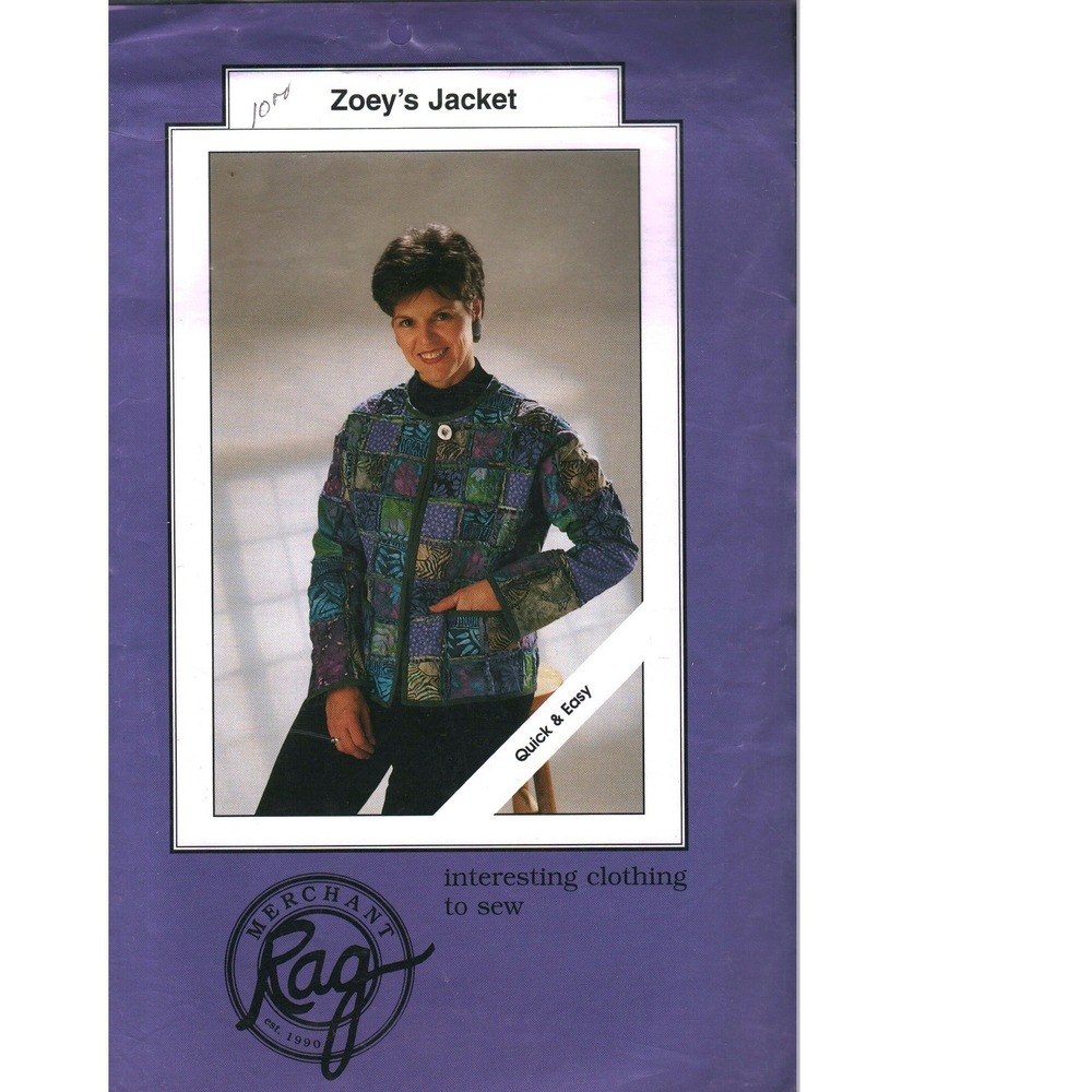 Rag Merchant Zoey's Jacket Sewing Pattern Jill Abeloe Mead Patchwork Size 6-22